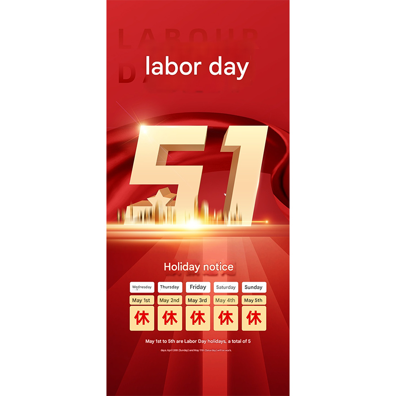 Aviso de feriado del Día del Trabajo del 1 de mayo
