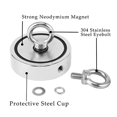 200KG Neodymium Recovery Magnet Metal Treasure Hunting Fishing Magnet